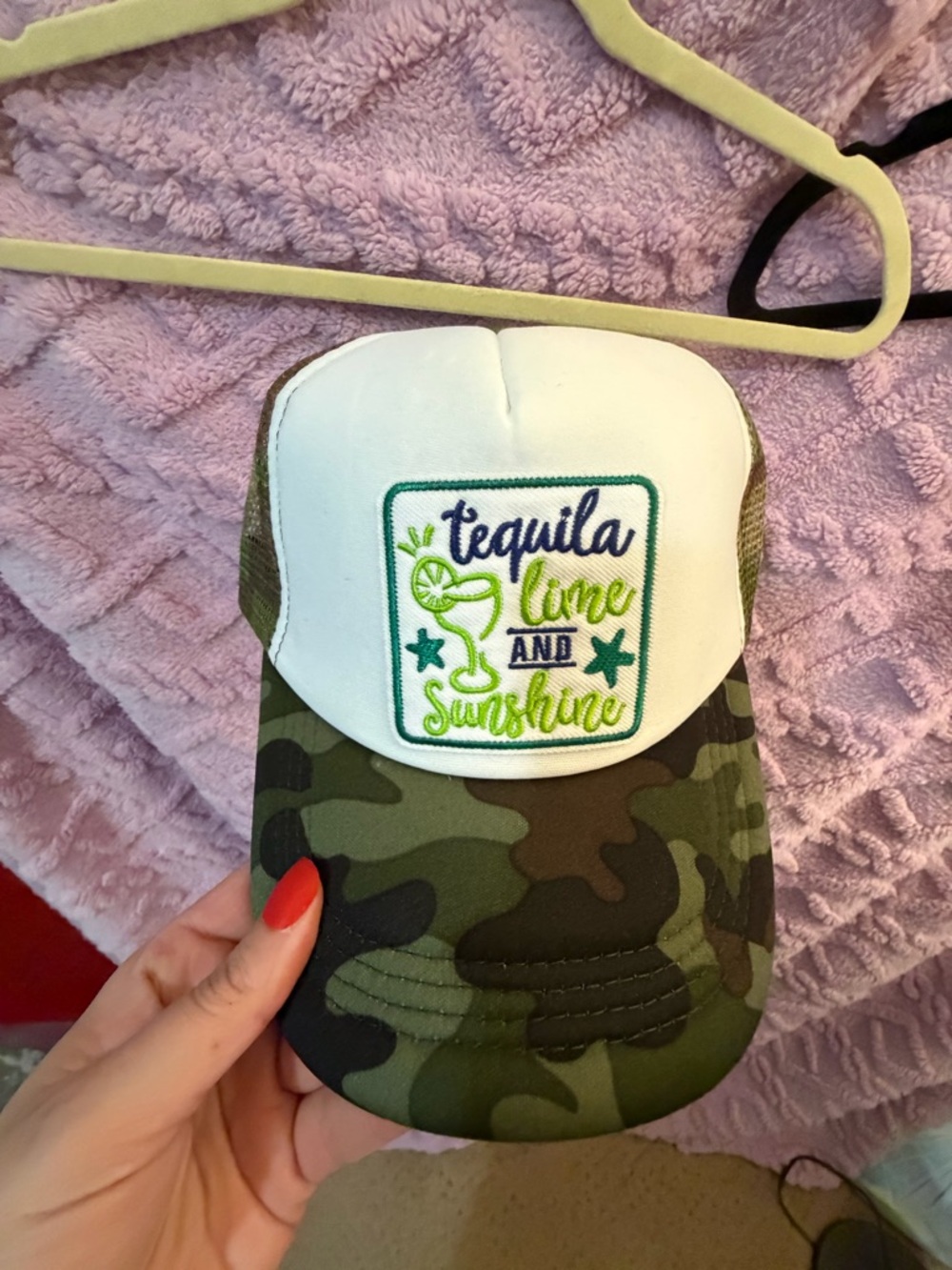 Tequila Lime and Sunshine Camo Trucker Hat